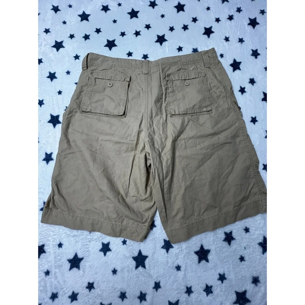 Urban Pipeline Mens Shorts Size 40 Khaki Linen Cotton Flat Front Casual Chino